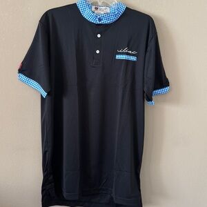 NWT Iliac Men's Golf Polo Black Short Sleeve Size L